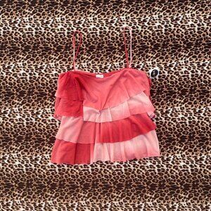 2000s mesh babydoll tank top